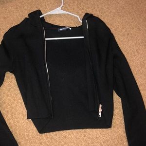 brandy black zip up jacket